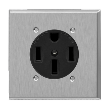 Enerlites Power Outlet Receptacle Two-Gang Metal Wall Plate